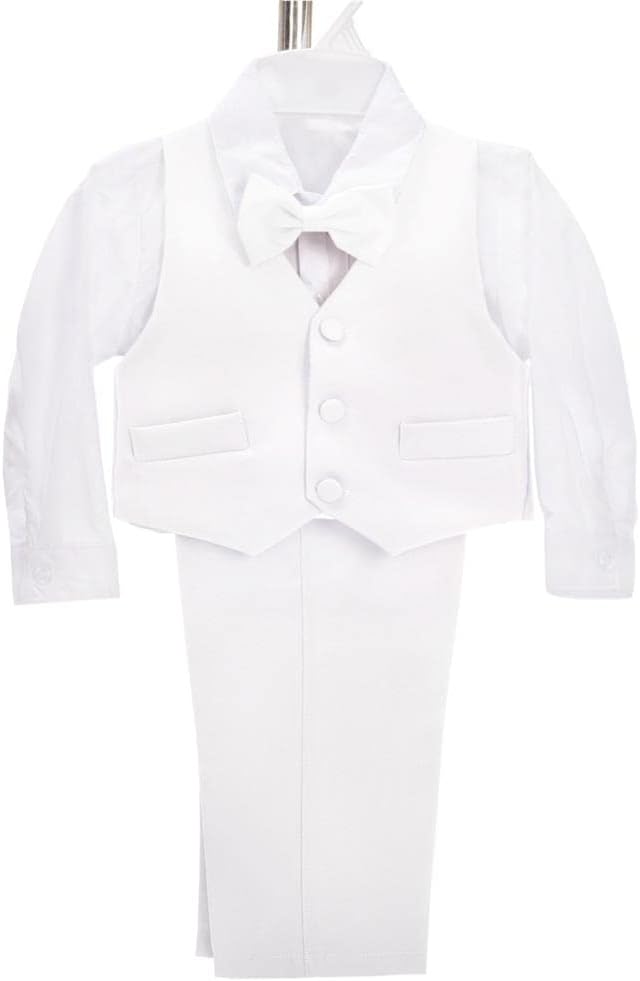 Dressy Daisy Baby Toddler Boy 5 Pcs Set Formal Tuxedo Suits No Tail Wedding Christening Baptism Outfits