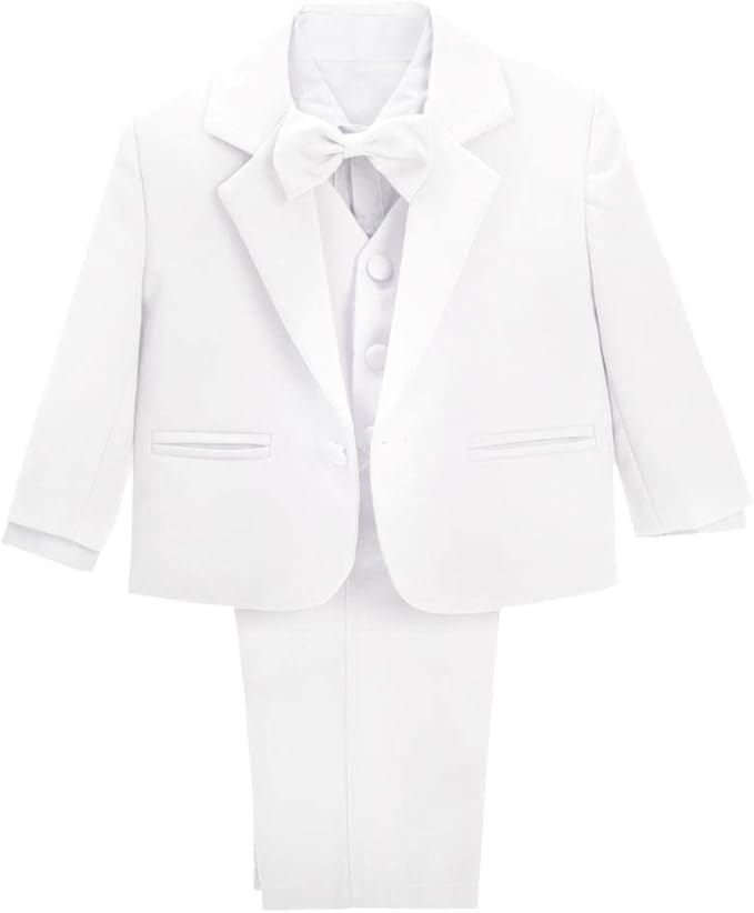 Dressy Daisy Baby Toddler Boy 5 Pcs Set Formal Tuxedo Suits No Tail Wedding Christening Baptism Outfits