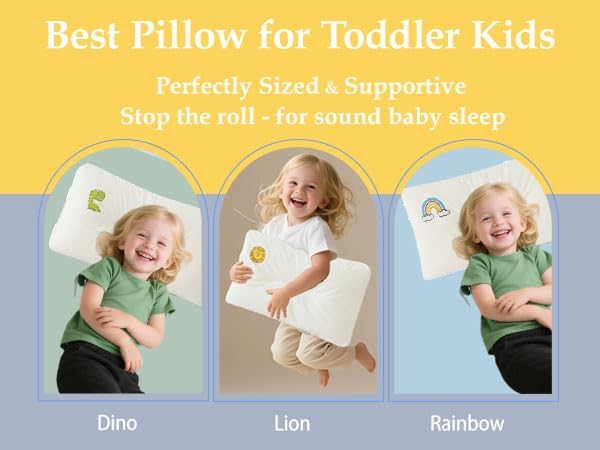 100% Cotton Kids Pillow-14 x 22" Machine Washable Soft and Breathable Youth Pillows for Sleeping Age 5-10years，Perfect Childrens Pillows for Sleeping,Travel,Bed,Kindergarten,Daycare