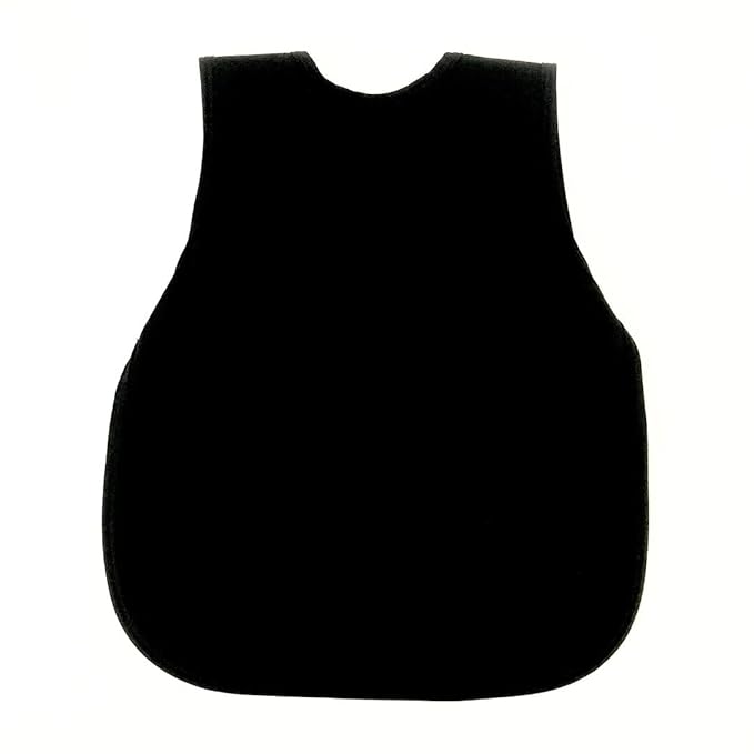BapronBaby Minimalist Black Bapron - No Neck Tie Safer Bib for Baby & Toddler - Soft Waterproof Stain Resistant - Machine Washable - Sz Baby/Toddler 6m-3T