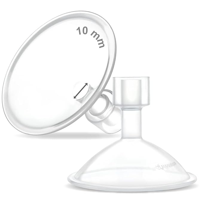 Maymom MyFit Crater Series 10 mm Two-Piece Design Small Breastshield Compatible with Medela Pump Parts; Replace Medela Shields; Fit MaxFlow Flex Connector; 2pc