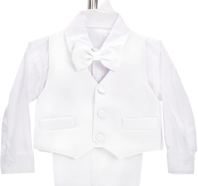 Dressy Daisy Baby Toddler Boy 5 Pcs Set Formal Tuxedo Suits No Tail Wedding Christening Baptism Outfits