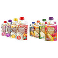 Happy Tot Organics Super Morning Variety Pack, 4 Ounce Pouch (Pack of 16) & Stage 4 Fiber & Protein 4 Flavor Variety Pack (Pack of 16)