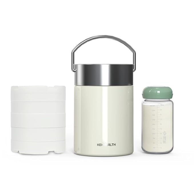 11oz Portable Breast Milk Cooler for Outdoor, Keeps Milk Cold for up to 16 Hours, Breastmilk Chiller with Breastmilk Storage Bottle, Baby Feeding Essentials