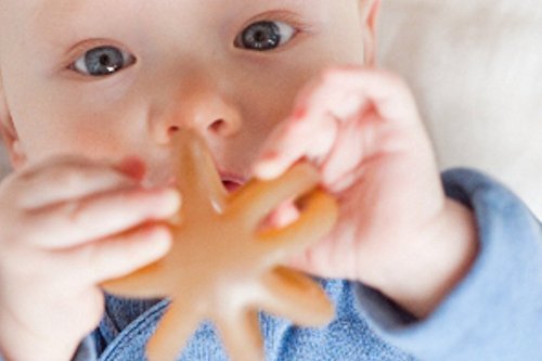 Teether for Babies Without BPA, 100 Percent Natural Rubber Toy for Infants, Plant Based, No Parabens, No PVC, and No Phthalates, Unscented