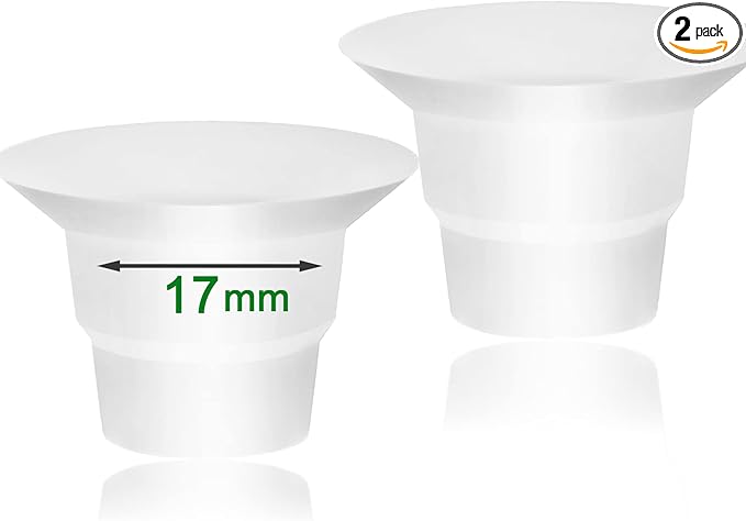 17mm Silicone Flange Inserts Compatible with Elvie Stride for Lansinoh for Medela for Spectra for eufy for Momcozy S9 S12 M5 M9 for Bellababy, Pump Parts Reduce 24-25mm elastic nipple to 17mm