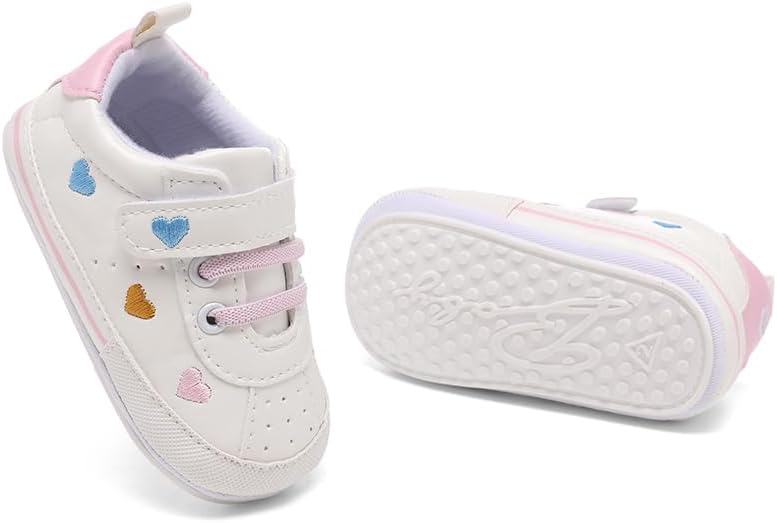 Clowora Baby Boys Girls Shoes Non-Slip Rubber Sole Sneakers Infant First Walking Toddler Crib Shoes Newborn Loafers Flats.
