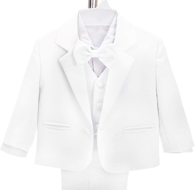 Dressy Daisy Baby Toddler Boy 5 Pcs Set Formal Tuxedo Suits No Tail Wedding Christening Baptism Outfits