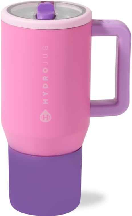 HydroJug Kids - 20 oz Insulated Kids Water Bottle with Flip Straw & Handle | Leak-Proof & Durable | Perfect for School, Sports, Lunch, Travel & Camp, Pink Sugar
