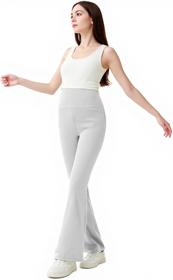 High Waist Yoga Pants, Maternity Bootcut Leggings, Cotton Blend Spandex, Black Gray Light Gray, S-XXL,