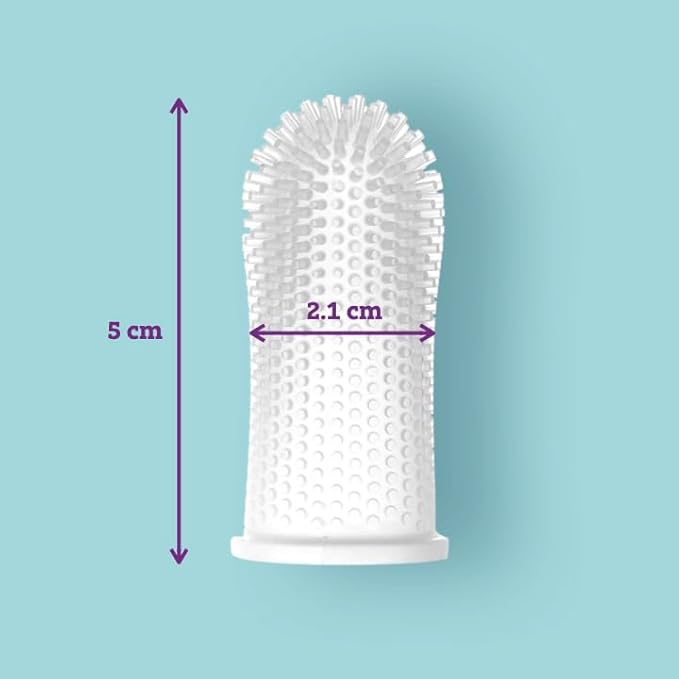 Baby Toothbrush, 360 Degree Bristle Silicone Baby Toothbrush 6 to 12 Months, and Toddler Toothbrushes 1-2, Set of 2 - Blue