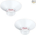 Flange Insert 2PCS 17mm Compatible with Momcozy M9/M6/M5/S12 Pro/V1 Pro/V2 pro, Spectra/Medela/Elvie/NCVI/TSRETE/eufy/Lansinoh/Paruu/MomMed Breast Pump 24mm Shields/Flanges (2pcs-17mm)