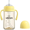 UBMOM No-spill, Backflow prevention Sippy Cup with Straw, PPSU Learner Cup with Handle for Baby and Toddlers, BPA free, 9.47oz (Banana)