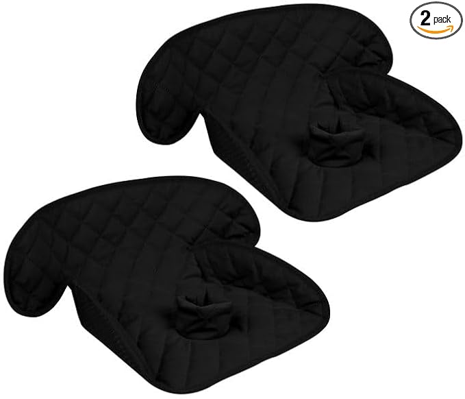 MOOB Waterproof Car Seat Protector - 2 Pack Premium Carseat Liner for Babies & Toddlers, Machine Washable & Quick-Dry, Anti-Slip Backing, Potty Training Pad for Infant Car Seat & Stroller (Black)