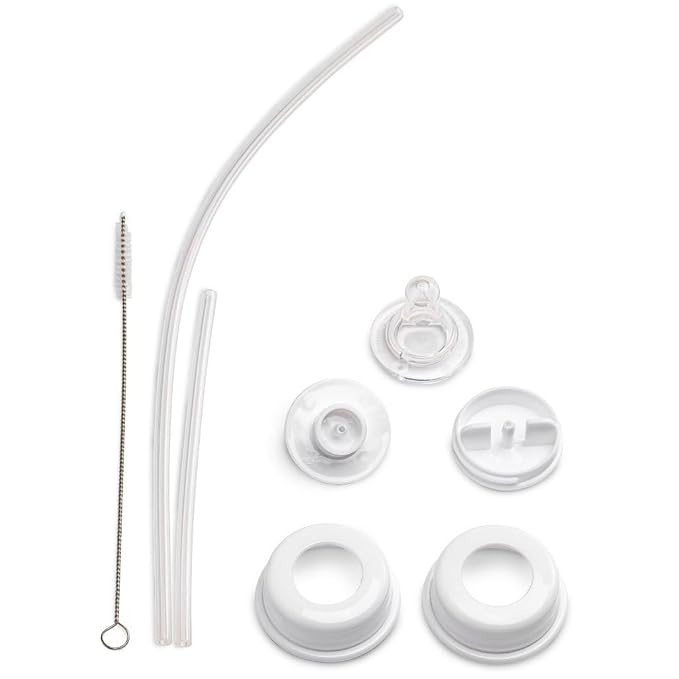 Hands-Free Baby Bottle - Anti-Colic Nursing System 4 oz Baby Bottle with Fast Flow Nipple/Teat 3m+ Infant with Tube Straw Feeding System for Toddler (2 Bottles - Blue)