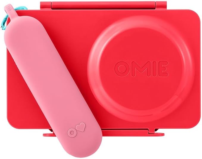 Omie OmieBox Travel Utensil Set | Fork and Spoon with Case for Easy Travel | Stainless Steel Fork and Spoon | Pink