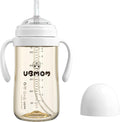 UBMOM No-spill, Backflow prevention Sippy Cup with Straw, PPSU, Learner Cup with Handle for Baby and Toddlers, BPA Free, 9.47oz (Cloud)