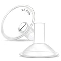 Maymom MyFit Crater Series 22 mm 2xTwo-Piece Small Breastshield Compatible with Medela Breast Pumps. Long Nipple Tunnel (44mm) Best for Elastic Nipples