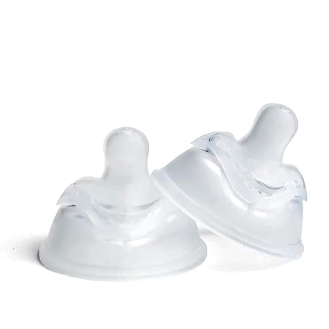 Herobility Double Anti-Colic Silicone Nipples, Baby Bottle Teats, Breast Like Shaped Nipples - Fits Herobility's & Eco Baby Bottles | Pack of 2 (Small Size)