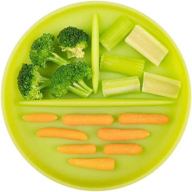 Olababy 100% Silicone Suction Plate | Toddler Plates with Suction | Divided Plates for Kids | Self Feeding Baby Essentials | Food Grade Silicone | Baby Registry Must Haves | Microwave Dinner Plates