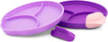Silicone Easy Scoop & Hold Plate Set - Baby and Toddler Training Plates with Clip-On Rims for Easy Scooping, Self-Feeding and Baby Led Weaning, 6+ months (Plum)
