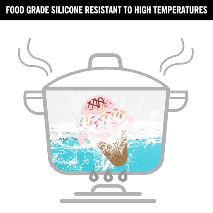 Baby Teething Toys,Food Grade Silicone Teether with One-Piece Pacifier Clip Holder,Baby Gift,Highly Effective Pain Relief for 3 Months+ Boy and Girl,BPA Free,Freezer Safe. (Ice Cream)