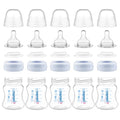 Maymom Wide-Mouth Milk Storage Feeding Collection Bottle with Nipple, Dome Cap, Bottle Top, SureSeal Sealing Disk; Compatible with Spectra Pump/Motif Luna; 5 pc (4.7Oz/140mL)