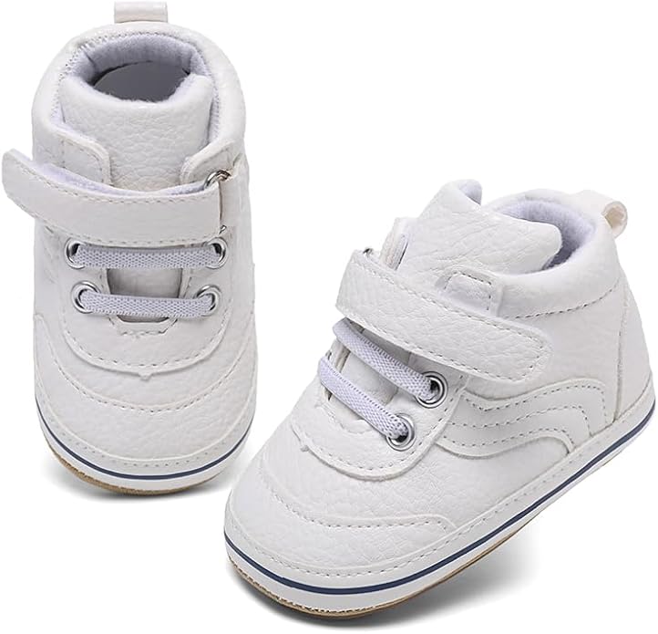 Clowora Baby Boys Girls Shoes Non-Slip Rubber Sole Sneakers Infant First Walking Toddler Crib Shoes Newborn Loafers Flats.