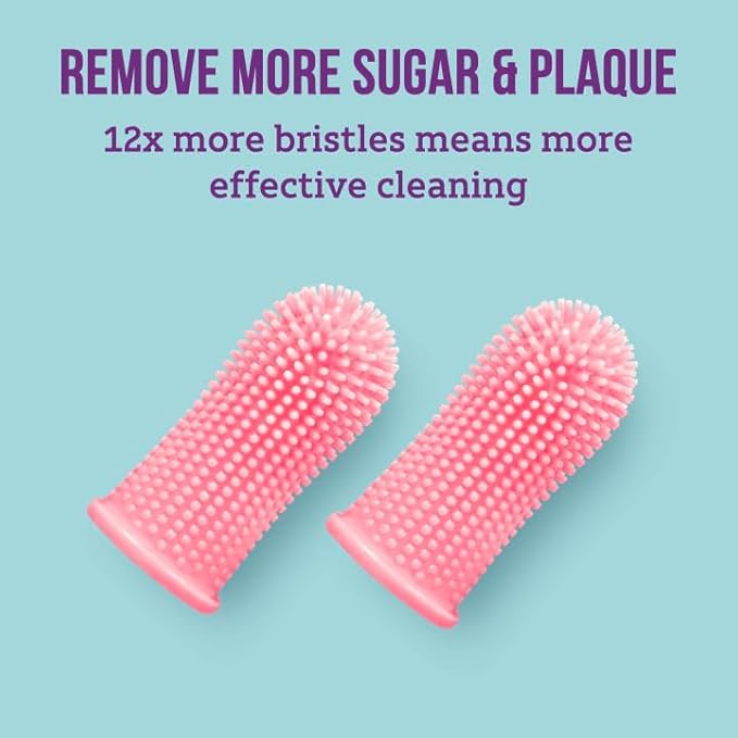 Baby Toothbrush, 360 Degree Bristle Silicone Baby Toothbrush 6 to 12 Months, and Toddler Toothbrushes 1-2, Set of 2 - Clear