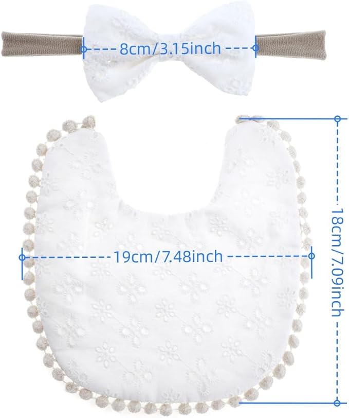 Baby Girls Floral Print Bibs, Reversible Burp Cloth Set for Newborn Infant Toddlers