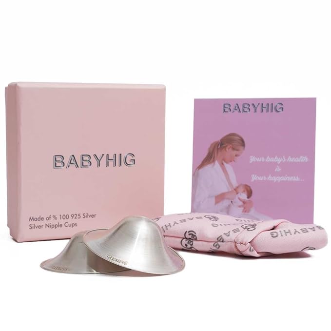 The Orginal Silver Nursing Cups – Silver Nipple Shields for Breastfeeding - Nipple Guards Protector for Breastfeeding - Nipple Shields for Nursing Newborn – Nickel Free – 925 Silver
