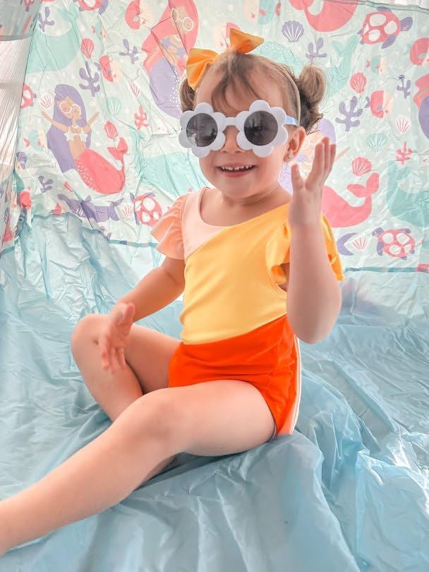 Toddler Girl Baby Ruffles Mermaid Fish Scale Swimsuit One Piece Swimwear Bathing Sunsuit