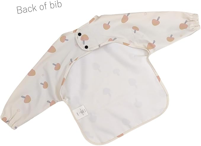 GZMM Waterproof Baby Bibs,Infant Toddler Long Sleeve Feeding Bib With Food Catcher,Easy Clean & Washable