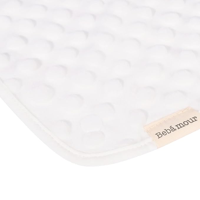 Bebamour Drool and Teething Reversible Cotton Pad For All Carry Positions Baby Carrier White Drool Bib For Boys & Girls(Persimmon)