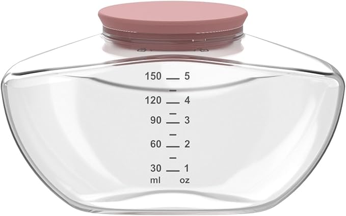 1 Pack Breastmilk Collection Replacement Accessories for Momcozy Upgraded Mobile Flow M9, Upgraded M9 Milk Container with Red Silicone Cap, Not Mom Cozy Original Parts