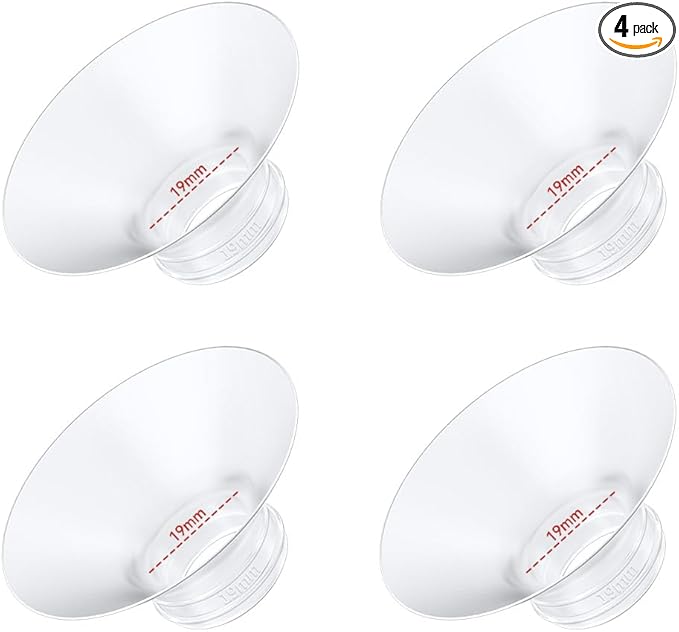 4PC Flange Insert 19mm Compatible with Momcozy M5/M6/M9/S12 Pro/V1 Pro/V1 Pro Breast Pump, Fit for Eufy/Elvie/Medela/Spectra/Lansinoh/NCVI/Lansinoh/TSRETE with 24mm Flange/Shield Breast Pump