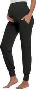 AMPOSH Women's Maternity Pants Stretchy Lounge Workout Pants Casual Loose Comfy Pregnancy Joggers with Pockets