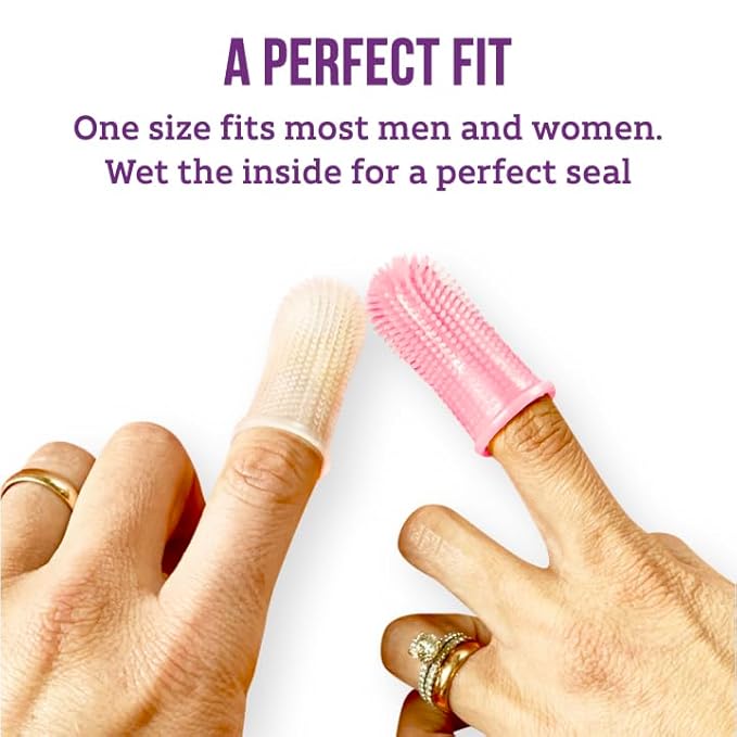 Baby Toothbrush, 360 Degree Bristle Silicone Finger Toothbrush 6 to 12 Months, and Toddler Toothbrushes 1-2, Set of 2 – Pink