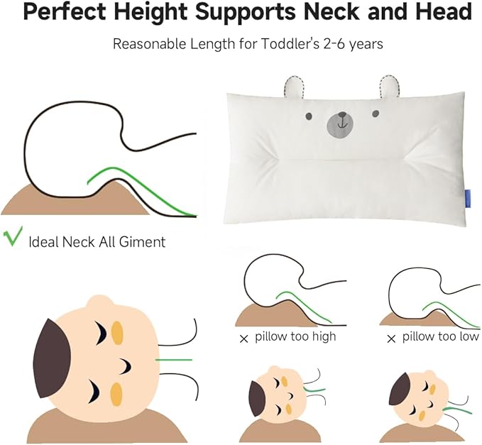 Choc chick Pillow, 20X12inches Machine Washable Soft Hypoallergenic Pillows (Bear, 1 Count (Pack of 1))