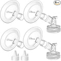 PumpMom-us 17mm and 19mm Oval Flanges Compatible with Spectra S2 S1 9 Plus Pump Parts, Replacement Breast Shield and Duckbill Valves for Spectra Flange Accessories (17mm + 19mm)
