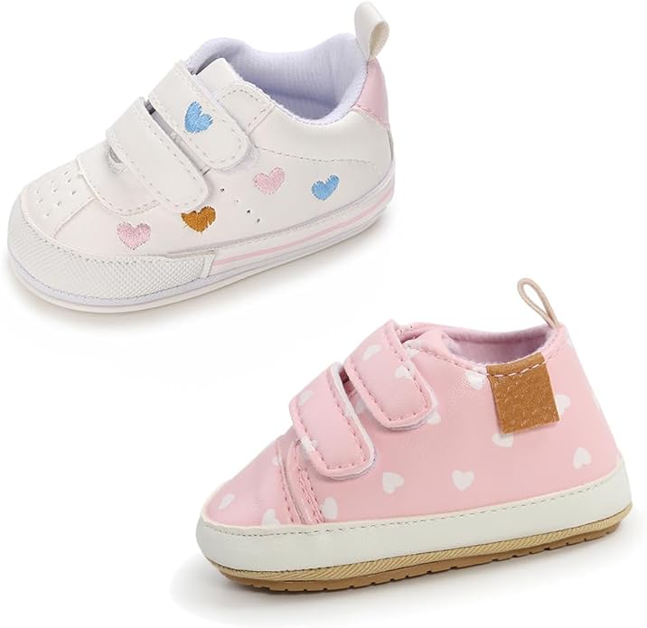 Clowora Baby Boys Girls Shoes Non-Slip Rubber Sole Sneakers Infant First Walking Toddler Crib Shoes Newborn Loafers Flats.
