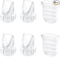 4pcs Duckbill Valves and 2pcs Silicone Diaphragms Compatible with eufy E10/S1/S1 Pro, Lansinoh Discreet Duo/NCVI S32/Nuliie S32/NICEGREEN Life S32/Zooawa S32 Breast Pump Replacement Parts,6 Packs