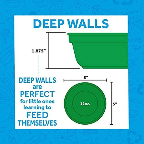 Re-Play 12 oz. Toddler Bowls Set of 4 - Kids Deep-Walled, Durable & Reusable Snack and Meal Bowls, Dishwasher & Microwave Safe, BPA-Free, Made in USA from Recycled Plastic, Princess