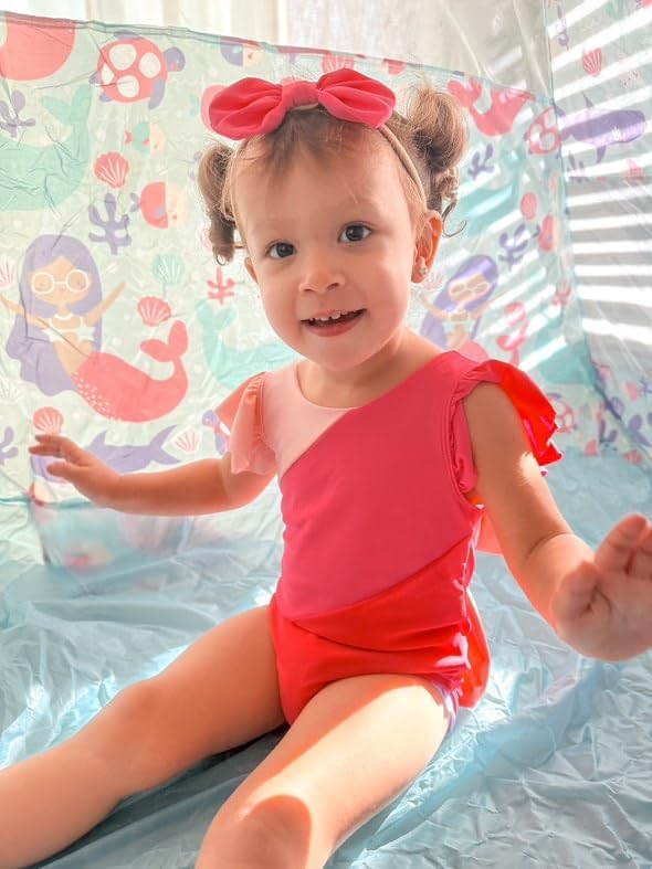 Toddler Girl Baby Ruffles Mermaid Fish Scale Swimsuit One Piece Swimwear Bathing Sunsuit