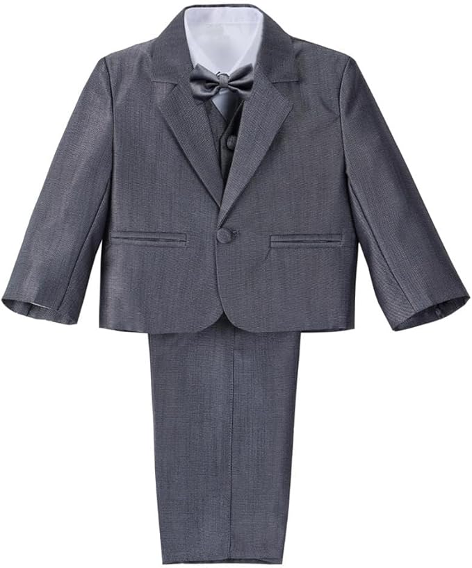 Dressy Daisy Baby Toddler Boy 5 Pcs Set Formal Tuxedo Suits No Tail Wedding Christening Baptism Outfits
