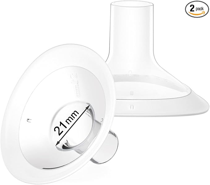 Replace Flanges 2-Pack of 21mm Breast Shields Compatible with Lansinoh, Medela, Spectra Breast Pumps, Pump Parts for Medela Breast Shields Personalfit Flex, Lansinoh Flange Accessories, Spectra Flange
