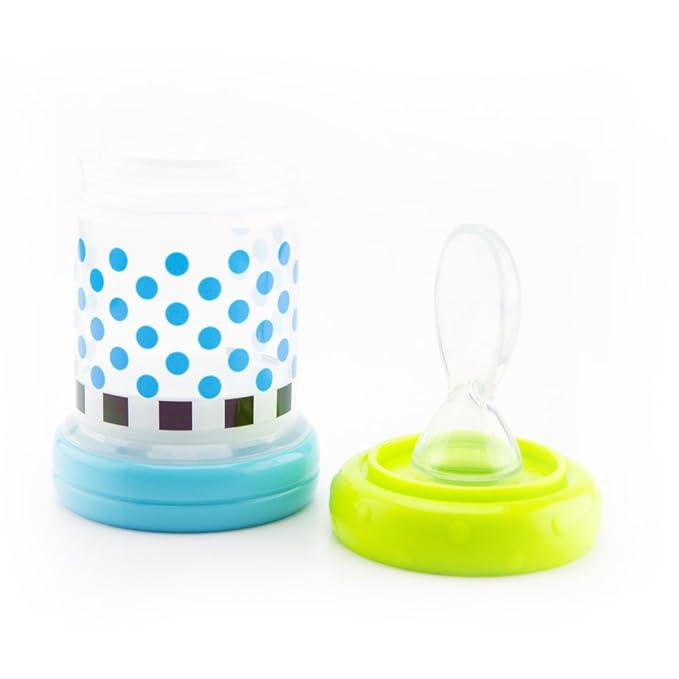 Sassy Baby Food Nurser – 4+ Months Set of 2-4oz 100% Silicone Nipple and Spoon BPA-Free (Pack of 6)