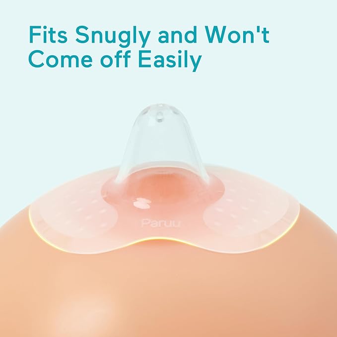 Paruu Contact Nipple Shields, Butterfly Breastfeeding Nipple Shields for Protecting Flat or Inverted Nipples, 100% Food-Grade Silicone, Made Without BPA/BPS, Include Carry Case (17mm)