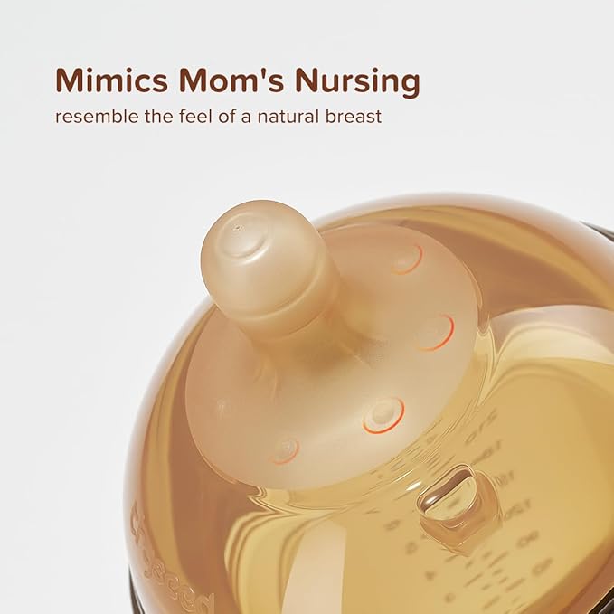 Thyseed Silicone Natural Breast-Like Bottle with Nipple(3-7 Months),8oz，1pack