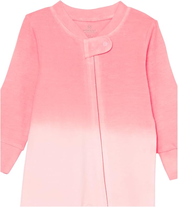 HonestBaby Sleep and Play Footed Pajamas One-Piece Sleeper Jumpsuit Zip-Front PJs 100% Organic Cotton for Baby Girls